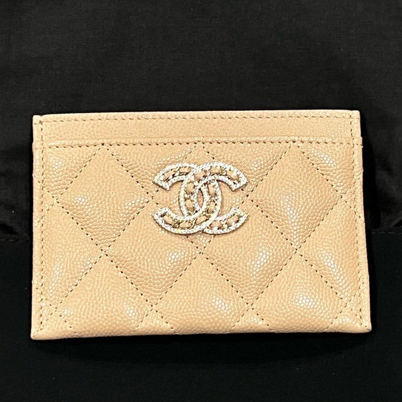 CHANEL Handbags - 22S Chanel Crystal CC Flat Card Holder